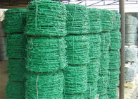 Зелёный ПВХ с двойной нитью, скрученная колючая проволока, сельскохозяйственное использование