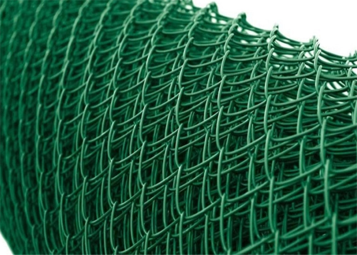 Загородка звена цепи барьера безопасности 2x15m 2.5mm зеленым покрытая винилом