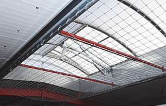 Потолок сетки кабеля нержавеющей стали с квадратной картиной для защищая людей ниже и обеспечить превосходное освещение.
